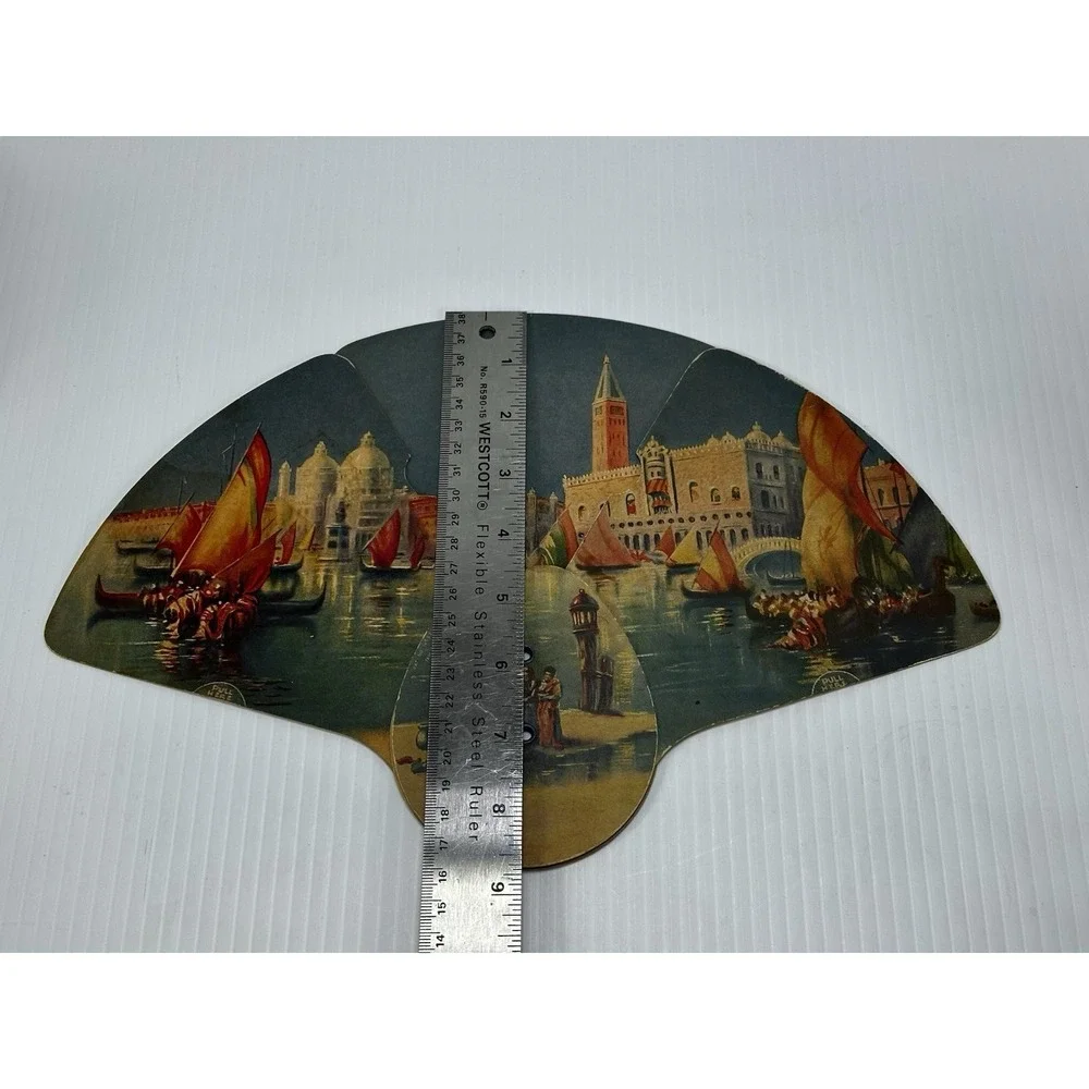 Vintage Hand Held Tri-Fold Fan Blincoe & Sons Undertakers‎ Hearse & Ambulance